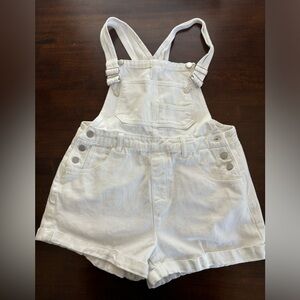 Anrabess Shortall - Women’s White Denim, Shortalls. Adjustable Straps. Size Med.